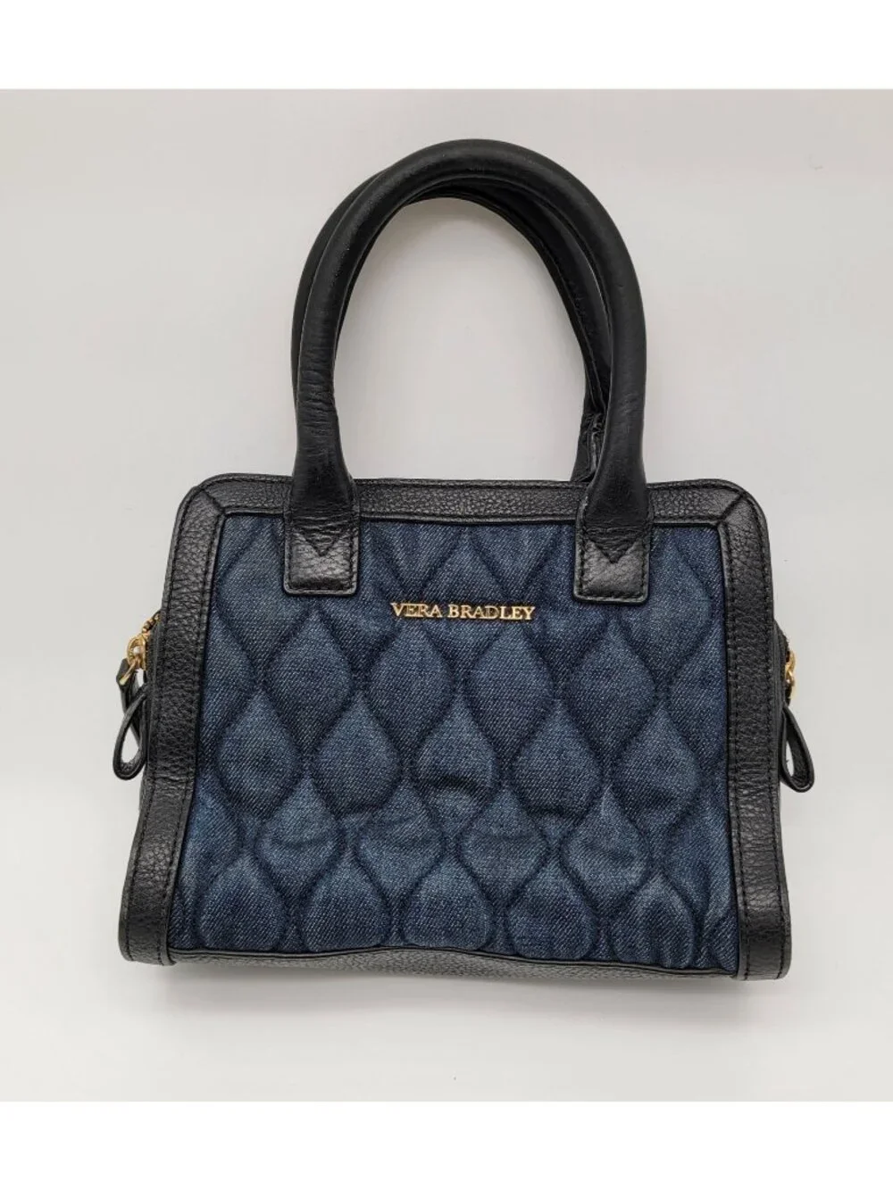 Vera Bradley Natalie Satchel Blue Denim Quilted Bag